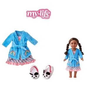 My Life As Doll Bathrobe & Pajamas Set and Slippers